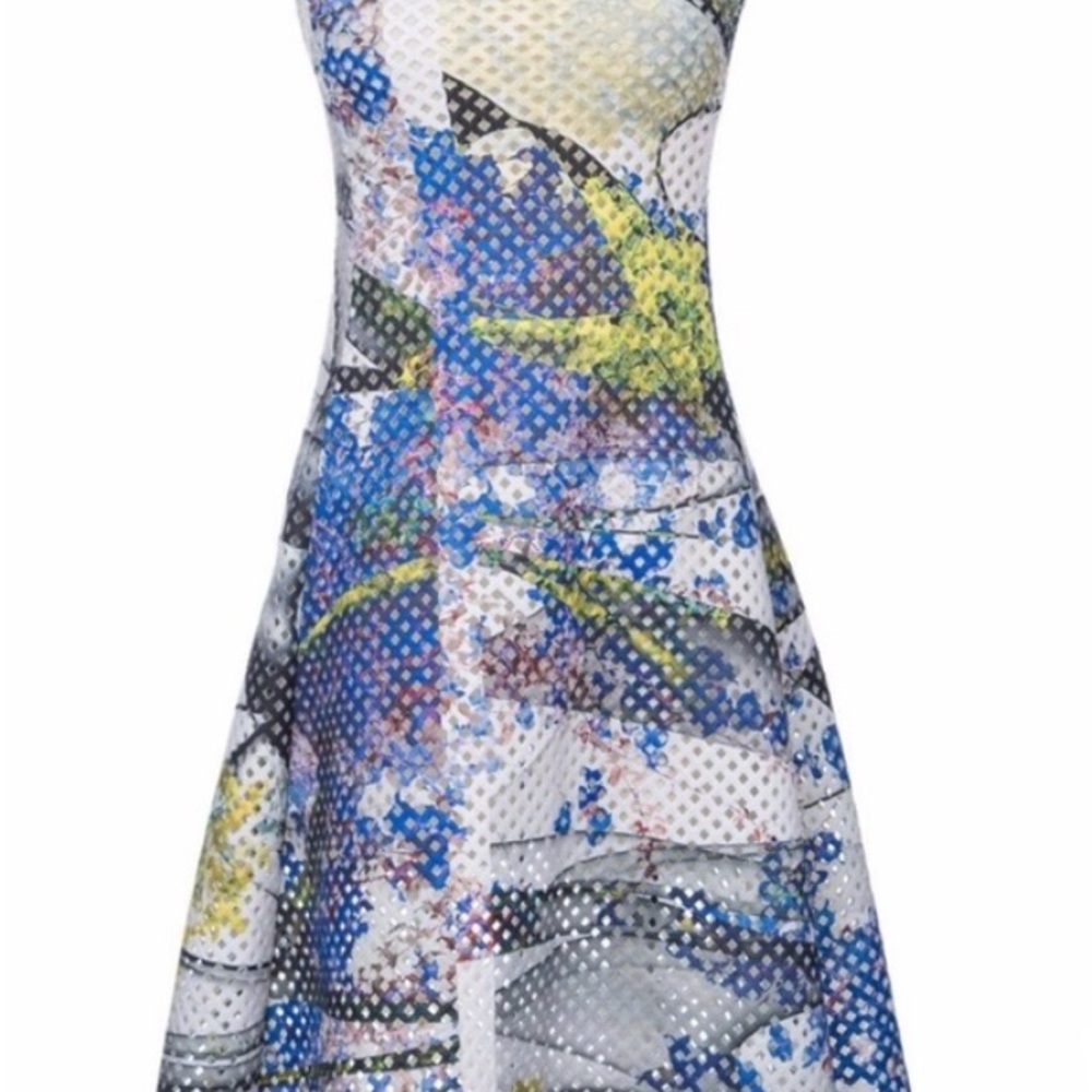 Clover Canyon Space Garden Perforated Neoprene Dress Mesh Laser Cut Sleeveless S